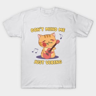 Don't Mind Me, Just Vibing - Guitar Chibi Cat III T-Shirt